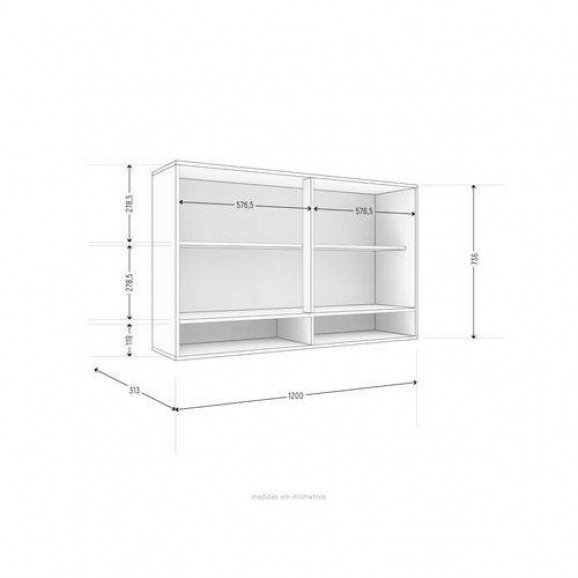 Armario Aereo Duplo C Nicho 1 20m Color Branco Bordo