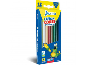 Lapis De Cor Triangular Norma 12 Cores Com Apontador Waleu
