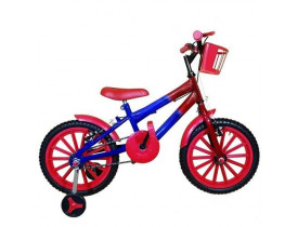 BICICLETA ALUMINIO ARO 16 AZUL/VERMELHO