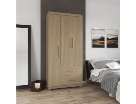 GUARDA ROUPA MOVEIS PARANA FLUENCE 03 PORTAS CASTANHO