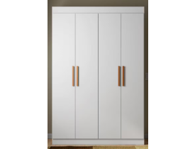Guarda-Roupa Bartira Ville com 4 Portas, 2 Gavetas e 2 Prateleiras - 134cm de largura - Branco