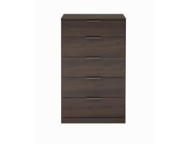Cômoda Bartira Versatti com 5 Gavetas - Café / Bronze