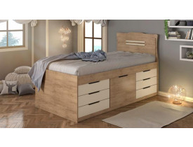 Cama Comoda Florença Conquista Solteiro Amendoa/Off White