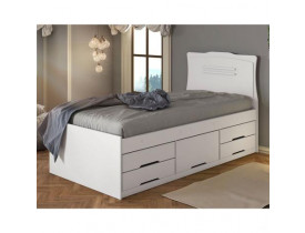 Cama Solteiro 5 Gavetas Júlia Conquista Moveis Branco