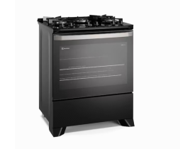 Fogão Electrolux 5 bocas Experience FE5GP com Mesa de Vidro, PerfectCook, VaporBake e Acendimento Automático Bivolt - Preto