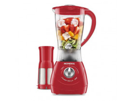LIQUIDIFICADOR MONDIAL POWER RED L77 COM FILTRO 2 VELOCIDADES 500 W - VERMELHO -