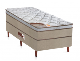 CONJUNTO BOX SOLTEIRO CASTOR REVOLUTION ONE FACE COM MOLA BONEL 66x88x188cm – BRANCO/BEGE