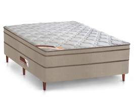 CONJUNTO BOX CASAL CASTOR REVOLUTION ONE FACE COM MOLA BONEL 66x138x188cm – BRANCO/BEGE