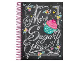 Caderno Cupcake  Preto  1 Matéria  Foroni