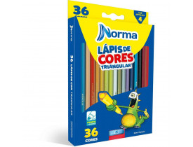 Lapis De Cor Triangular Norma 36 Cores Com Apontador Waleu
