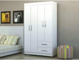 GUARDA ROUPA MOVEIS PARANA FLUENCE 04 PORTAS BRANCO