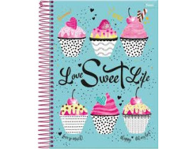 CADERNO FORONI 01 MATERIA 96 FOLHAS CUPCAKE 