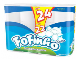 PAPEL HIGIENICO FOFINHO FOLHA SIMPLES 16 ROLOS 30 MTS 
