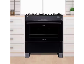 Fogão Atlas 5 Bocas Mônaco Top Glass com Mesa de Vidro e Acendimento Automático Bivolt – Preto