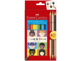 LAPIS DE COR FABER-CASTELL ECOLAPIS 12 CORES + 3 CARAS & CORES 120112CC