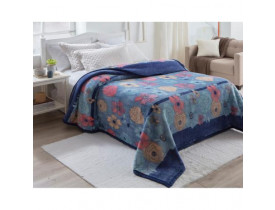 COBERTOR CASAL JOLITEX 100% POLIESTER DYURI AMAZONAS - AZUL