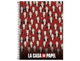 Caderno La Casa De Papel - Vermelho - 10 Matérias - Tilibra