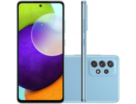 Celular Samsung Galaxy A52 Azul 128GB, 6GB de RAM, Tela Infinita 6.5", Câmera Traseira Quádrupla, Bateria de 4500mAh, Dual Chip e Octa Core