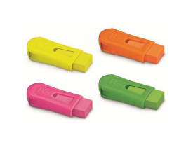 Apontador Faber-Castell Com depósito + Mix Borracha Neon