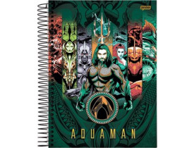 CADERNO JANDAIA 10 MATERIAS AQUAMAN 200 FOLHAS