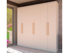 Guarda-Roupa Casal Bartira Genova com 6 Portas e 3 Gavetas - 236,7cm de largura - Areia
