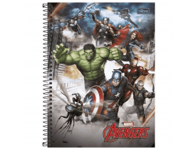 Caderno Universitário Espiral Capa Dura 10 Matérias 200 Folhas Avengers Tilibra