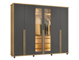 GUARDA ROUPA RV BELGICA CINAMOMO GRAFITE