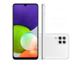 Smartphone Samsung Galaxy A22 128GB Branco 4G Tela 6.4" Câmera Quadrupla Selfie 13MP Android 6.7