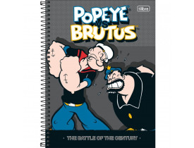 Caderno Espiral Capa Dura Universitário Popeye - 10 matérias 160 folhas