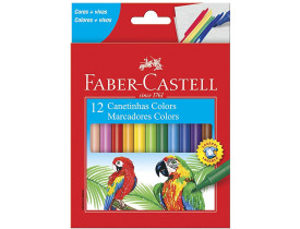 CANETINHA FABER-CASTELL COM 12 CORES ESTOJO CARTÃO