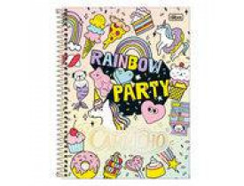 Caderno Capricho  Rainbow Party  10 Matérias Tilibra