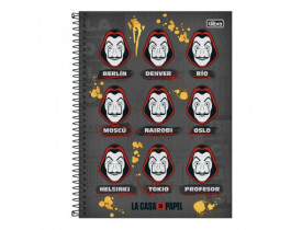 CADERNO TILIBRA 01 MATÉRIA UNIVERSITARIO 80 FOLHAS LA CASA DE PAPEL