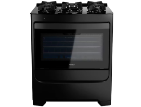Fogão Consul 5 Bocas CFS5VAE com Mesa de Vidro e Acendimento Automático Bivolt – Preto