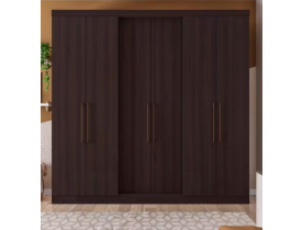 Guarda-Roupa Casal Bartira Napoli UP com 234,5cm de Largura, 6 Portas, 4 Gavetas e 4 Prateleiras - Café