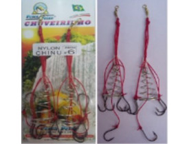 Chuveirinho Duplo Nylon Carbon (Anzol Chinu) Nâº6