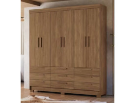 Guarda-roupa 6 Portas 9 Gavetas Mdp Colombo SANTOS ANDIRA Jatobá 