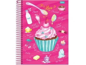 CADERNO FORONI 10 MATERIAS CUPCAKE 200 FOLHAS