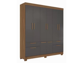 Guarda-roupa 8 Portas 4 Gavetas Mdp Curitiba - Santos Andirá JATOBA/GRAFITE