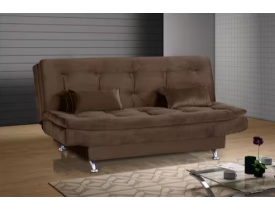 Sofá-cama Matrix Leone em Tecido Veludo Plush 180cm de Largura - Café