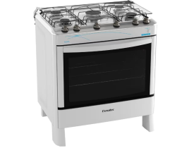 Fogão Esmaltec 5 Bocas Ágata 5062 com Mesa de Inox e Acendimento Automático Bivolt - Branco