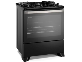 Fogão Electrolux 5 bocas Experience FE5GP com Mesa de Vidro, PerfectCook, VaporBake e Acendimento Automático Bivolt - Preto