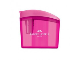 APONTADOR COM DEPÓSITO SACAPUNTAS CLICK BOX FABER-CASTELL ROSA