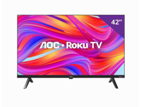 Smart TV 42" AOC Full HD DLED 42S5045/78G com Processador Quad Core, Sistema Operacional Roku, HDMI e USB