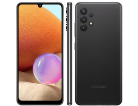 Smartphone Samsung Galaxy A32 Preto 128GB, 4GB RAM, Tela Infinita de 6.4", Câmera Traseira Quádrupla, Bateria de 5000mAh, Dual Chip e Octa Core