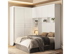 Guarda Roupas Modulado com Cabeceira de Casal Florença 6 Portas 5 gavetas Moval BRANCO