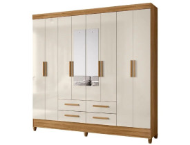 Guarda Roupas Casal 8 Portas 4 Gavetas Flórida Freijó/OFF Moval