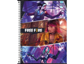 CADERNO TILIBRA ESPIRAL 1/4 PEQUENO 80 FOLHAS FREE FIRE