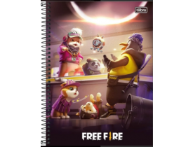 CADERNO TILIBRA ESPIRAL 1/4 PEQUENO 80 FOLHAS FREE FIRE