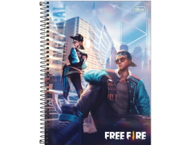 CADERNO TILIBRA ESPIRAL 1/4 PEQUENO 80 FOLHAS FREE FIRE