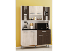 KIT COZINHA POLIMAN 1,20 GABI BRANCO/ROVERE/AMENDOA